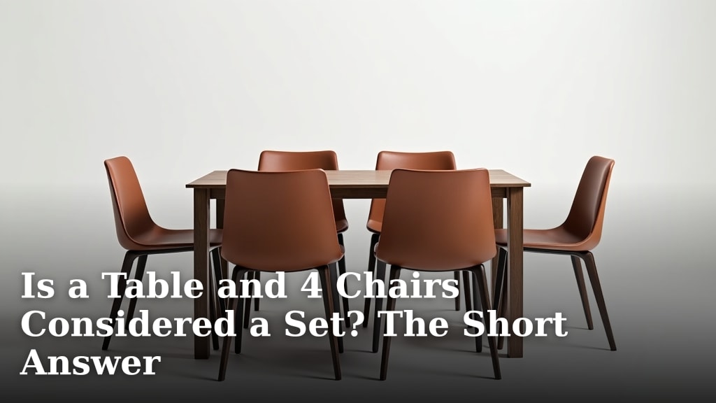 Is a Table and 4 Chairs Considered a Set? The Short Answer